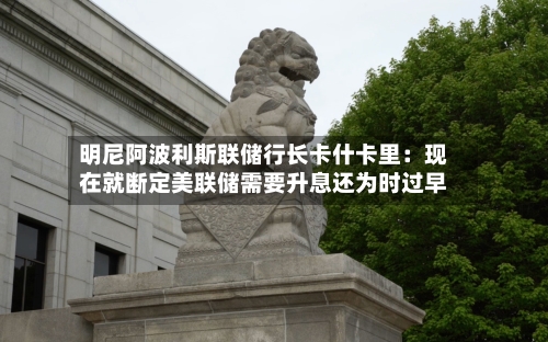 明尼阿波利斯联储行长卡什卡里：现在就断定美联储需要升息还为时过早