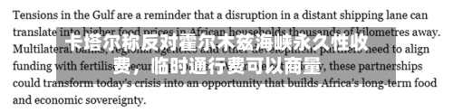 卡塔尔称反对霍尔木兹海峡永久性收费，临时通行费可以商量-第2张图片