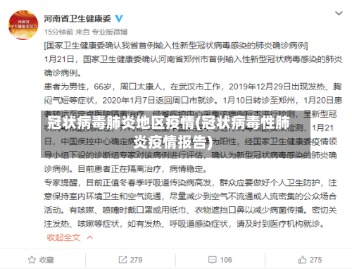 冠状病毒肺炎地区疫情(冠状病毒性肺炎疫情报告)-第2张图片