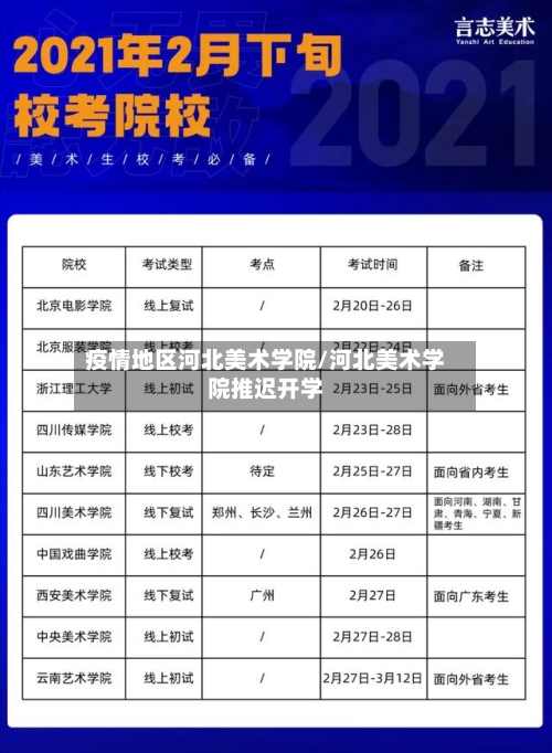 疫情地区河北美术学院/河北美术学院推迟开学
