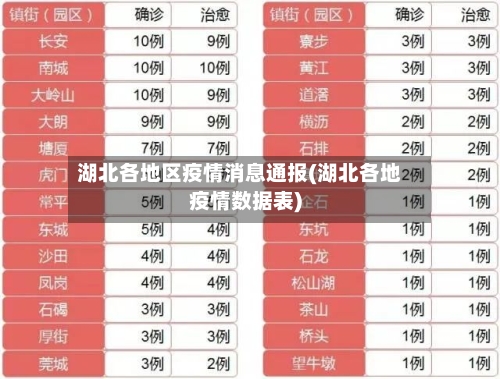 湖北各地区疫情消息通报(湖北各地疫情数据表)