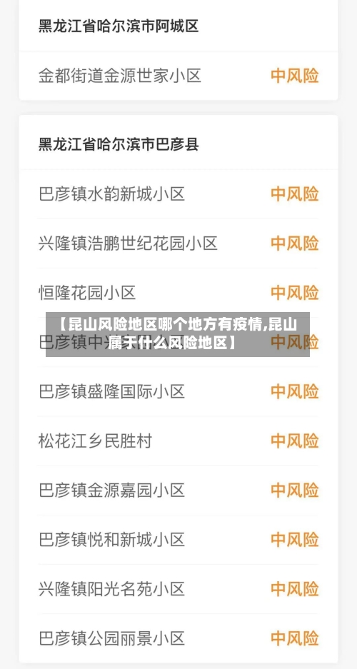 【昆山风险地区哪个地方有疫情,昆山属于什么风险地区】