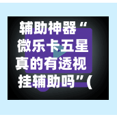辅助神器“ 微乐卡五星真的有透视挂辅助吗	”(作弊)辅助透视教程-第3张图片