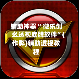 辅助神器“ 微乐创幺透视底牌软件”(作弊)辅助透视教程-第2张图片