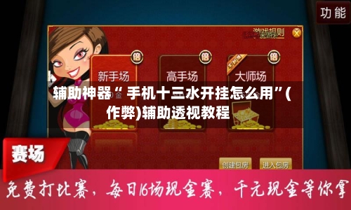 辅助神器“ 手机十三水开挂怎么用”(作弊)辅助透视教程