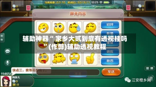 辅助神器“ 家乡大贰到底有透视挂吗”(作弊)辅助透视教程-第2张图片