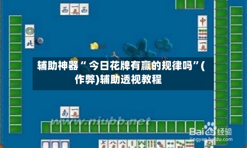 辅助神器“ 今日花牌有赢的规律吗”(作弊)辅助透视教程