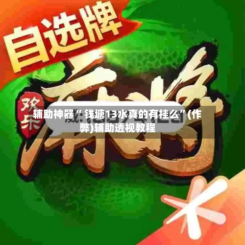 辅助神器“ 钱塘13水真的有挂么”(作弊)辅助透视教程-第2张图片