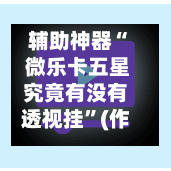 辅助神器“ 微乐卡五星究竟有没有透视挂”(作弊)辅助透视教程-第1张图片