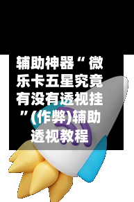 辅助神器“ 微乐卡五星究竟有没有透视挂”(作弊)辅助透视教程-第2张图片