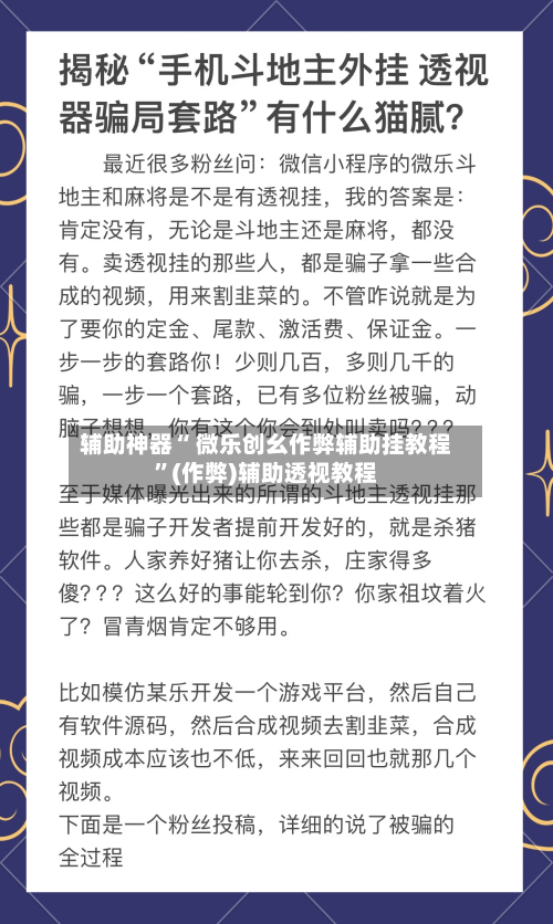 辅助神器“ 微乐创幺作弊辅助挂教程	”(作弊)辅助透视教程-第2张图片