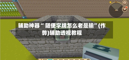 辅助神器“ 随便字牌怎么老是输”(作弊)辅助透视教程-第3张图片