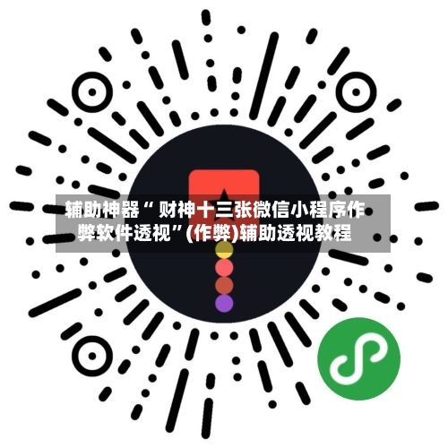 辅助神器“ 财神十三张微信小程序作弊软件透视	”(作弊)辅助透视教程-第2张图片