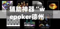 辅助神器“wepoker德州辅助”(作弊)辅助透视教程