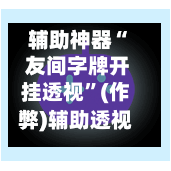 辅助神器“ 友间字牌开挂透视”(作弊)辅助透视教程-第2张图片