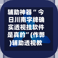 辅助神器“ 今日川南字牌确实透视挂软件是真的”(作弊)辅助透视教程-第2张图片