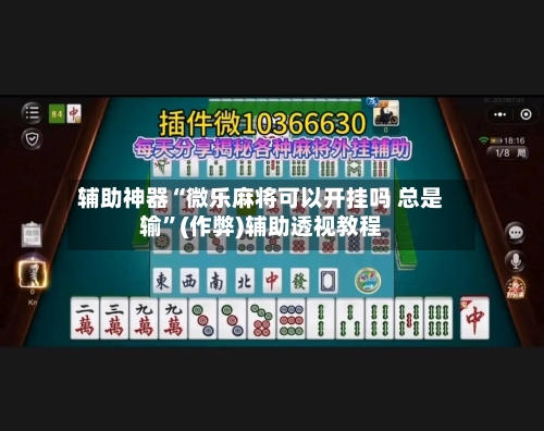 辅助神器“微乐麻将可以开挂吗 总是输”(作弊)辅助透视教程-第2张图片