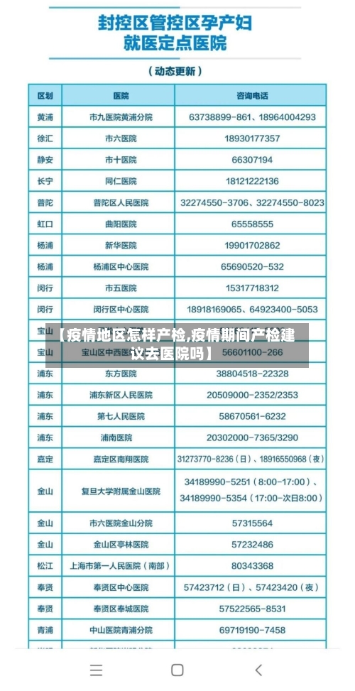 【疫情地区怎样产检,疫情期间产检建议去医院吗】-第2张图片