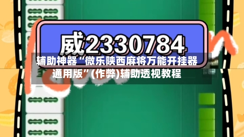 辅助神器“微乐陕西麻将万能开挂器通用版”(作弊)辅助透视教程