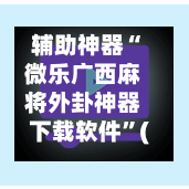辅助神器“微乐广西麻将外卦神器下载软件”(作弊)辅助透视教程-第2张图片