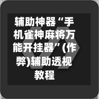 辅助神器“手机雀神麻将万能开挂器”(作弊)辅助透视教程-第2张图片