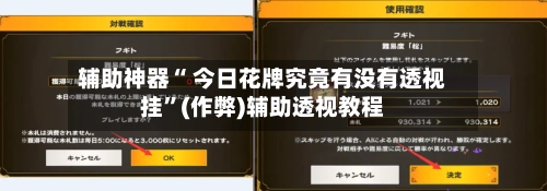 辅助神器“ 今日花牌究竟有没有透视挂”(作弊)辅助透视教程-第2张图片